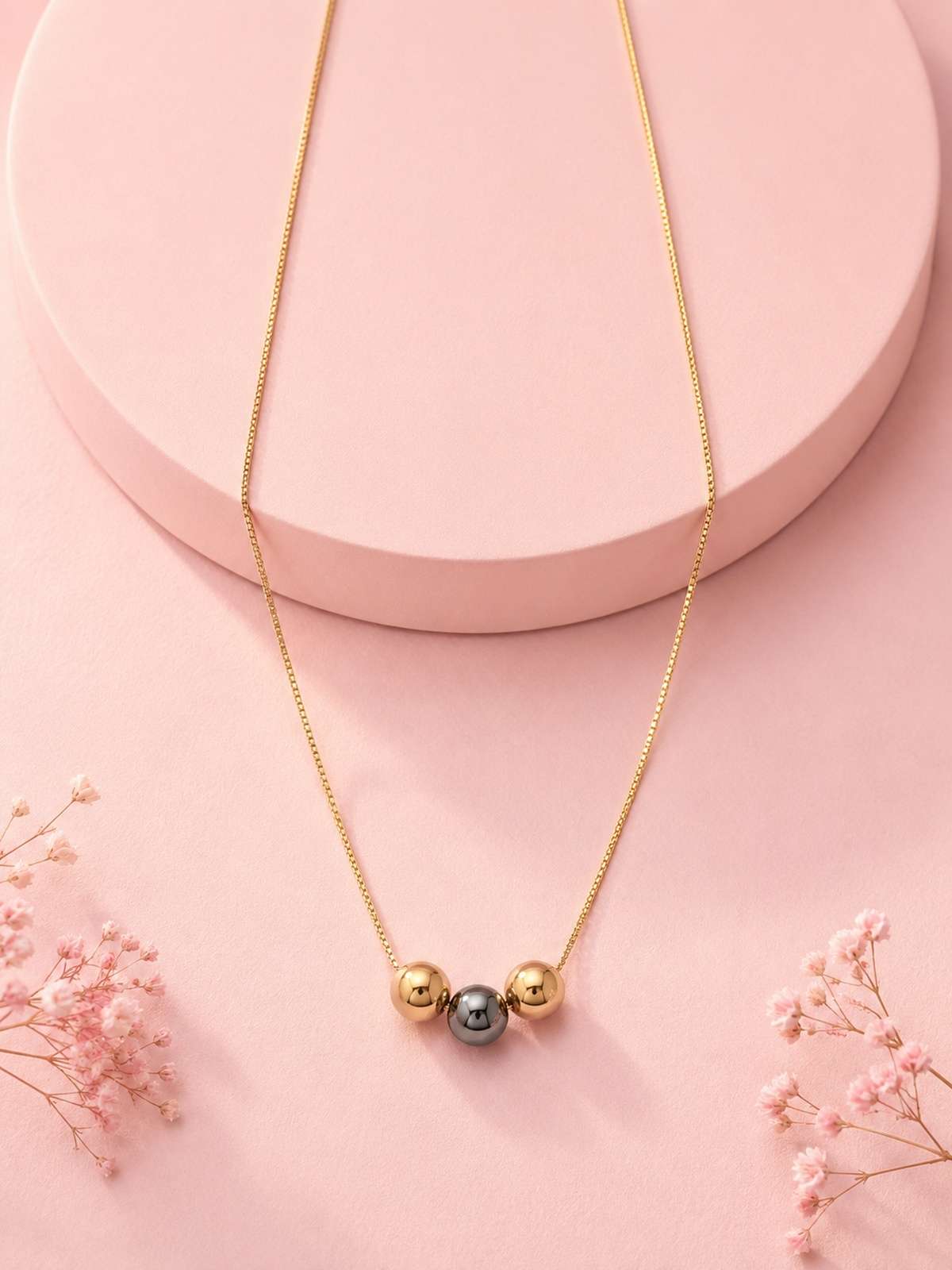 Gold &amp; Silver Ball Necklace Set | Premium Anti-Tarnish Jewellery