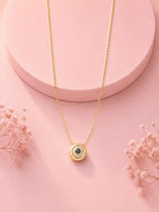Round Halo Crystal Pendant Necklace | Anti-Tarnish 18K Gold-Plated Jewellery