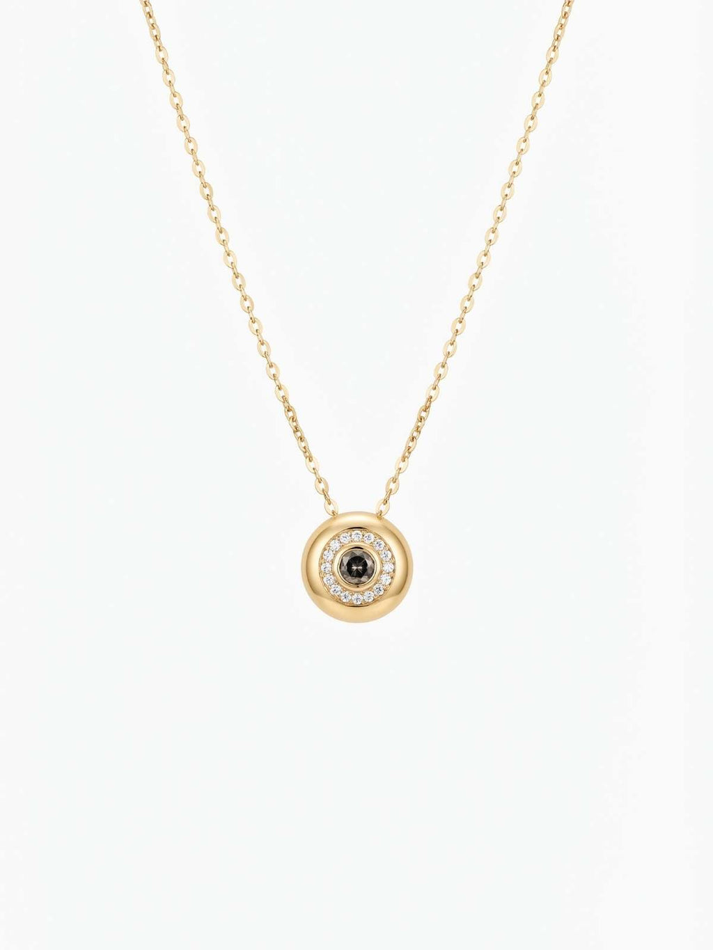 Round Halo Crystal Pendant Necklace | Anti-Tarnish 18K Gold-Plated Jewellery
