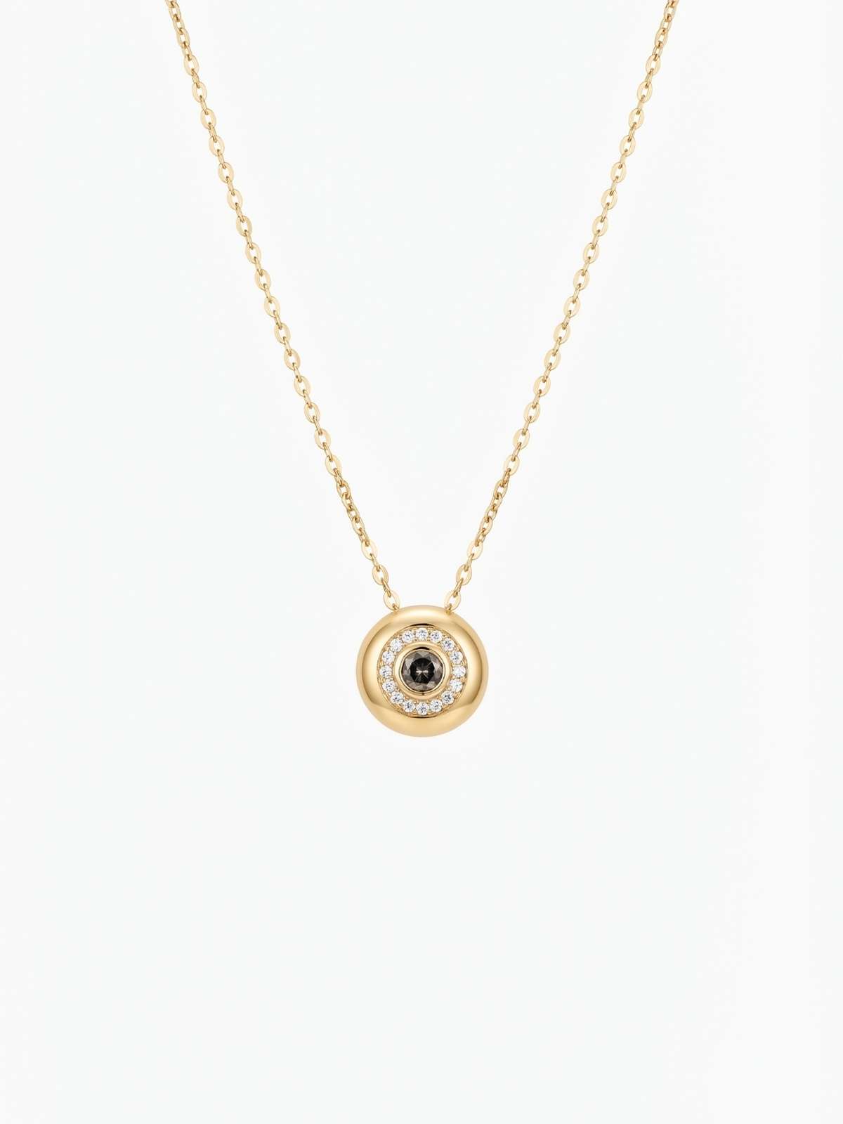 Round Halo Crystal Pendant Necklace | Anti-Tarnish 18K Gold-Plated Jewellery