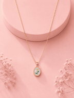 Oval Flower Pendant Necklace | 18K Gold-Plated Demi-Fine Jewellery