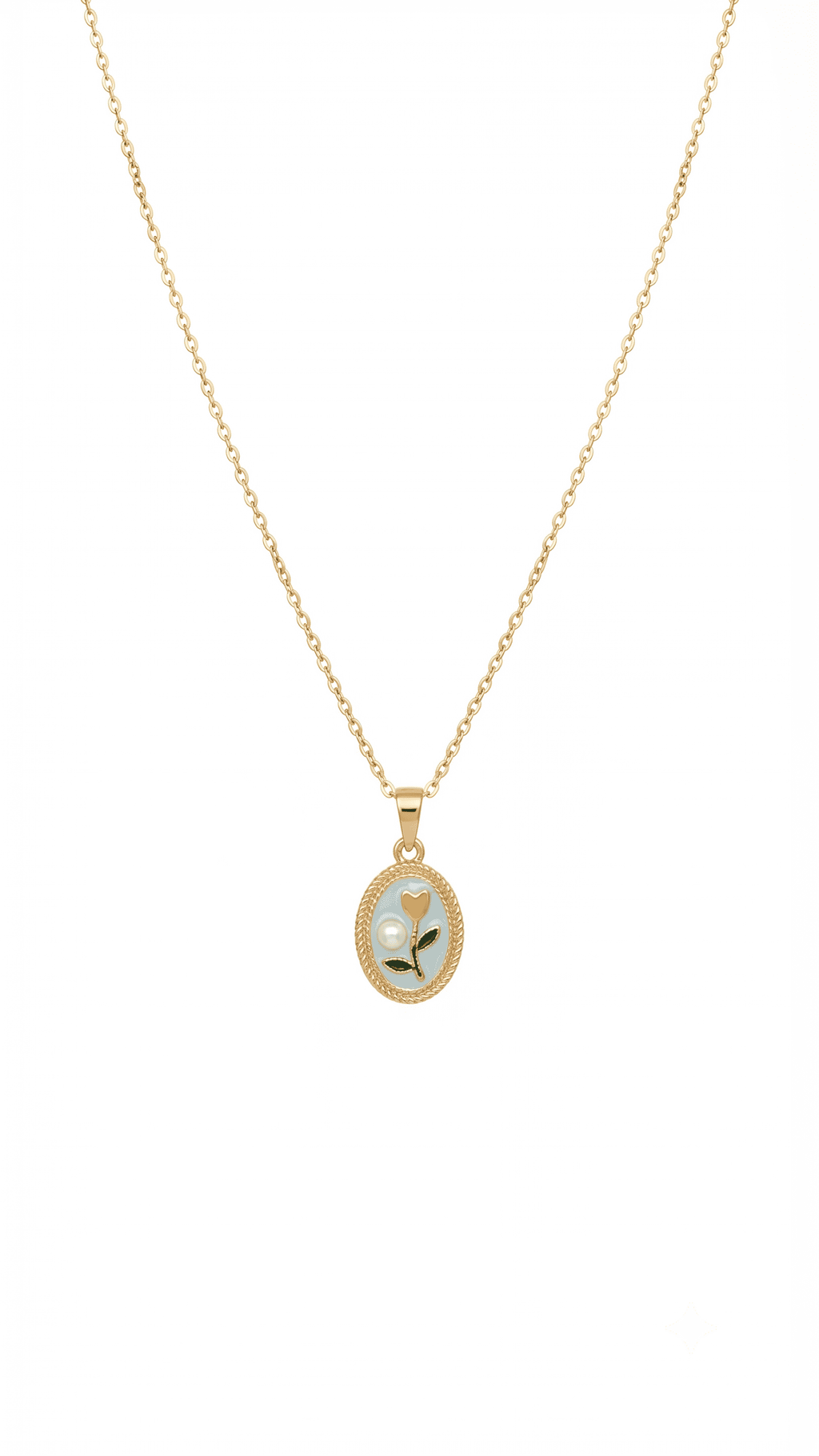 Oval Flower Pendant Necklace | 18K Gold-Plated Demi-Fine Jewellery