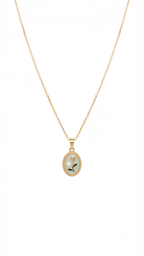 Oval Flower Pendant Necklace | 18K Gold-Plated Demi-Fine Jewellery