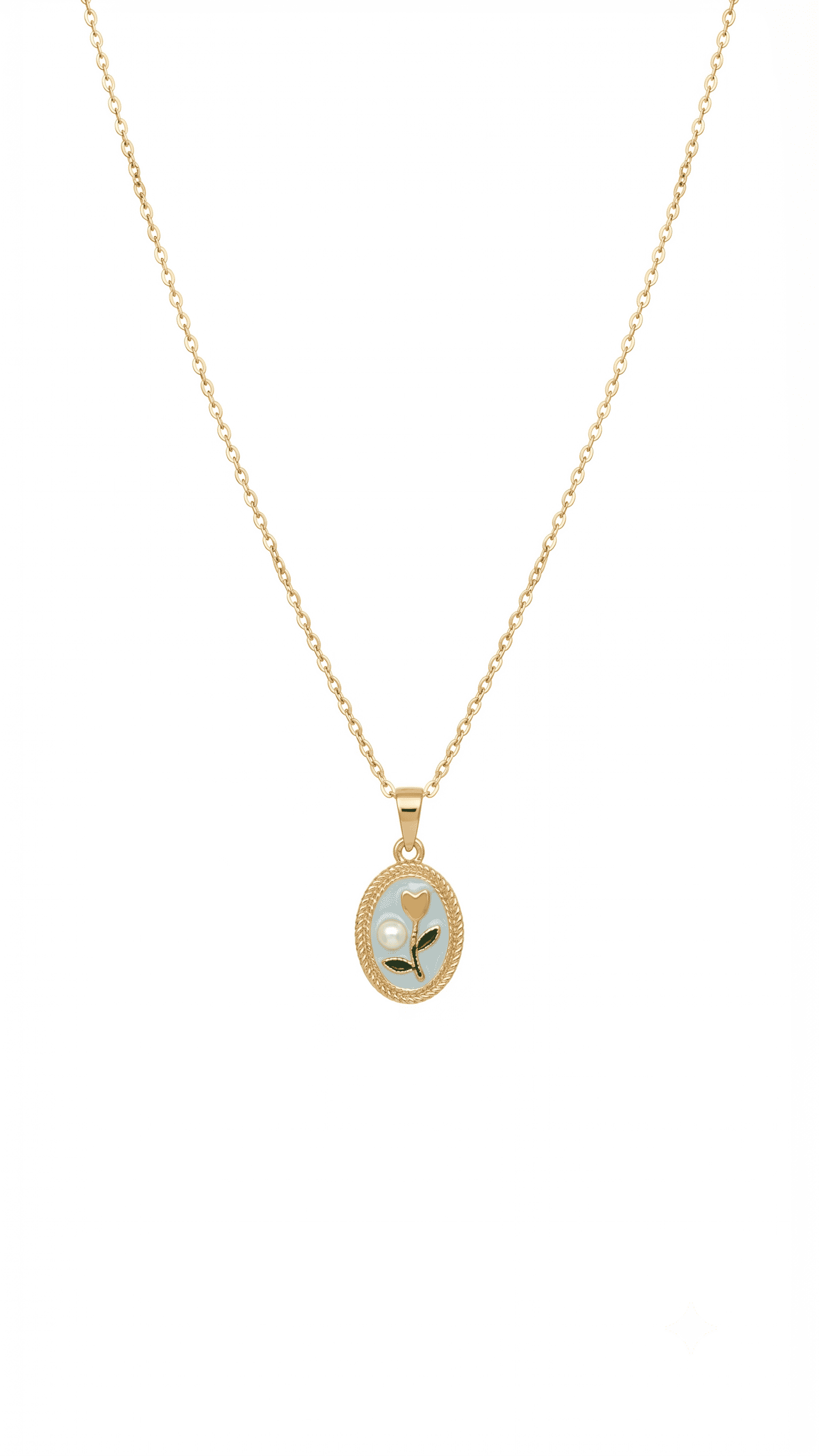 Oval Flower Pendant Necklace | 18K Gold-Plated Demi-Fine Jewellery