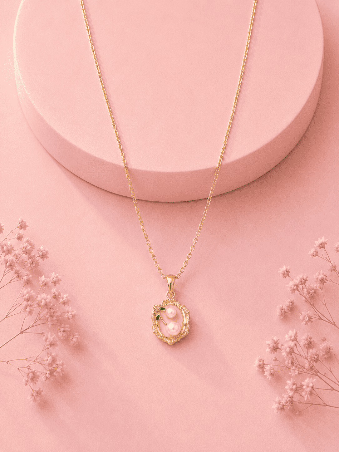 Double Pearl Pendant Necklace | Premium Demi-Fine Jewellery