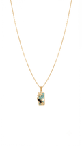 Green Enamel Flower Pendant Necklace | Anti-Tarnish Demi-Fine Jewellery