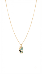 Green Enamel Flower Pendant Necklace | Anti-Tarnish Demi-Fine Jewellery