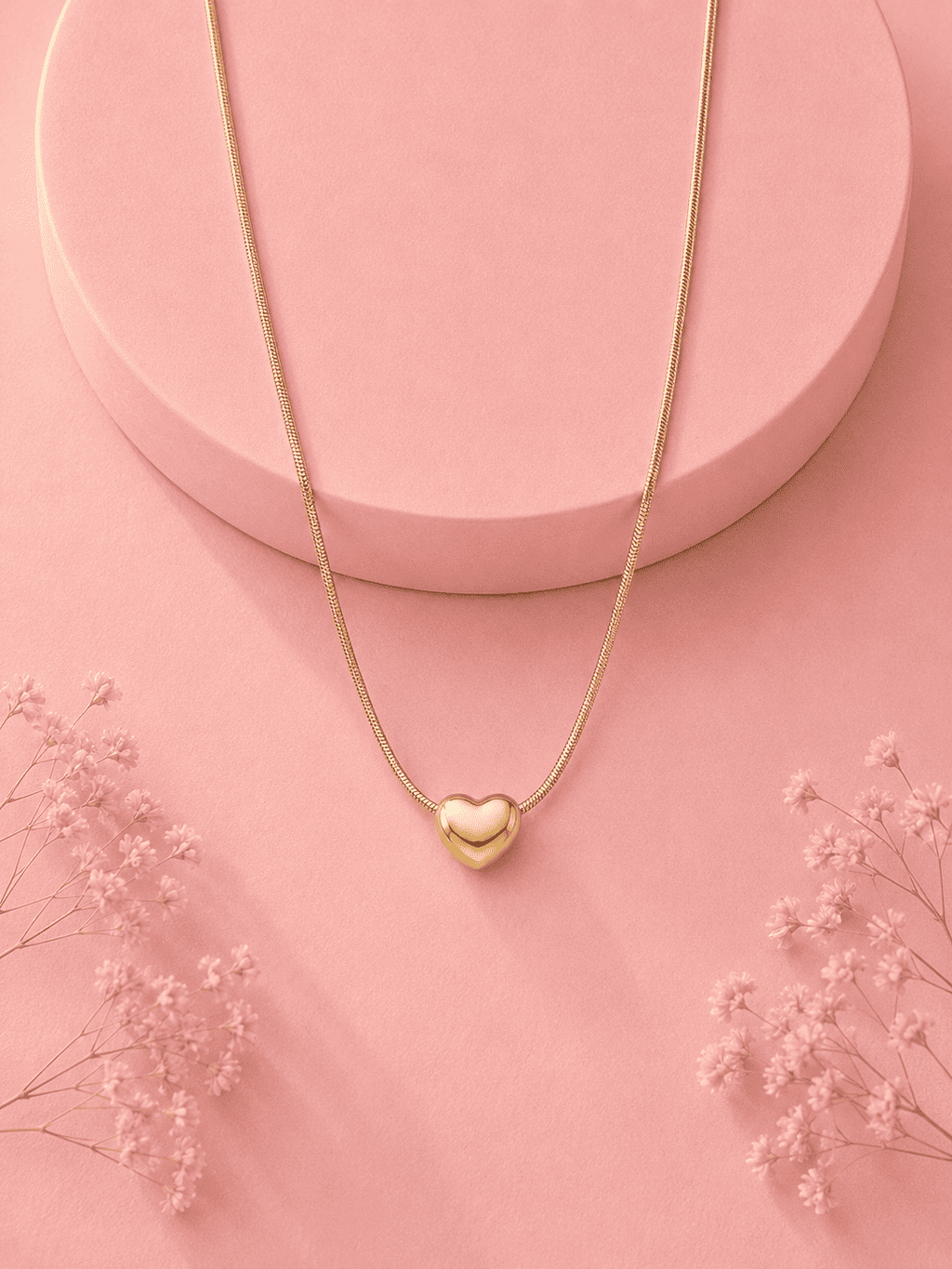 Gold Puffy Heart Necklace | Anti-Tarnish 18K Gold-Plated Demi-Fine Jewellery