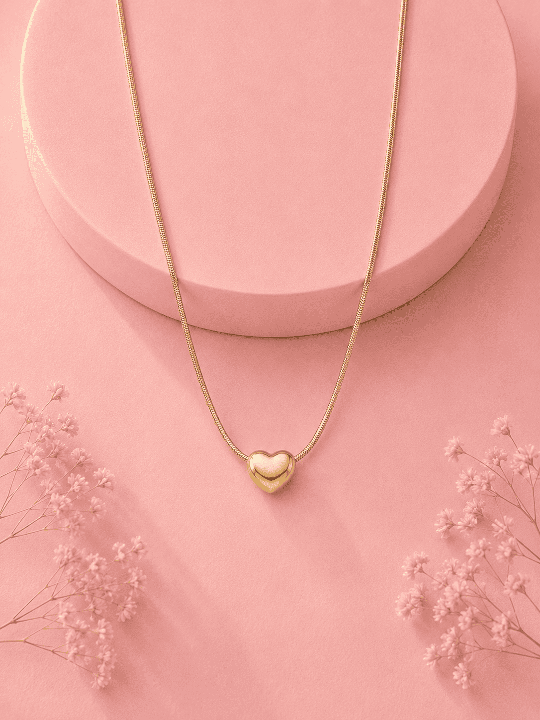 Gold Puffy Heart Necklace | Anti-Tarnish 18K Gold-Plated Demi-Fine Jewellery