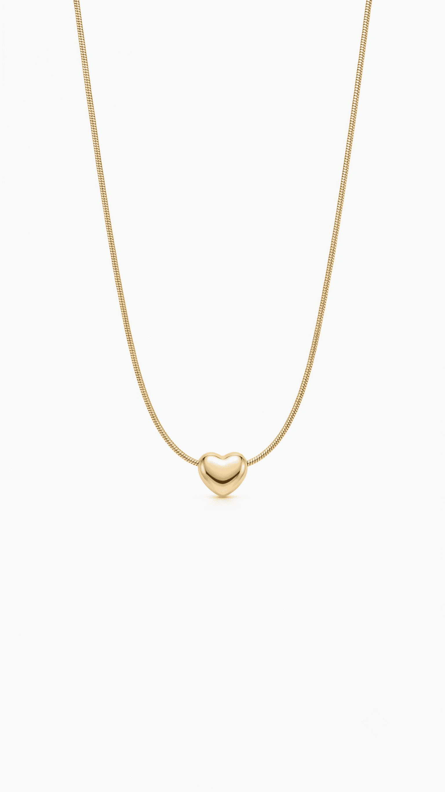 Gold Puffy Heart Necklace | Anti-Tarnish 18K Gold-Plated Demi-Fine Jewellery