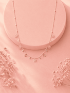 Floral Station Chain Necklace | Anti-Tarnish Gold-Plated Jewellery