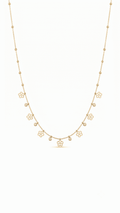 Floral Station Chain Necklace | Anti-Tarnish Gold-Plated Jewellery