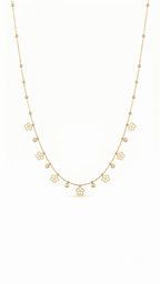 Floral Station Chain Necklace | Anti-Tarnish Gold-Plated Jewellery