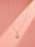 Oval Flower Pendant Necklace | 18K Gold-Plated Demi-Fine Jewellery