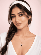 Gold-Plated Enamelled Pink Floral Themed Necklace