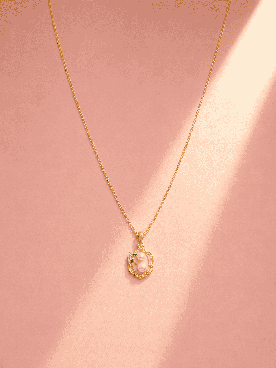 Double Pearl Pendant Necklace | Premium Demi-Fine Jewellery
