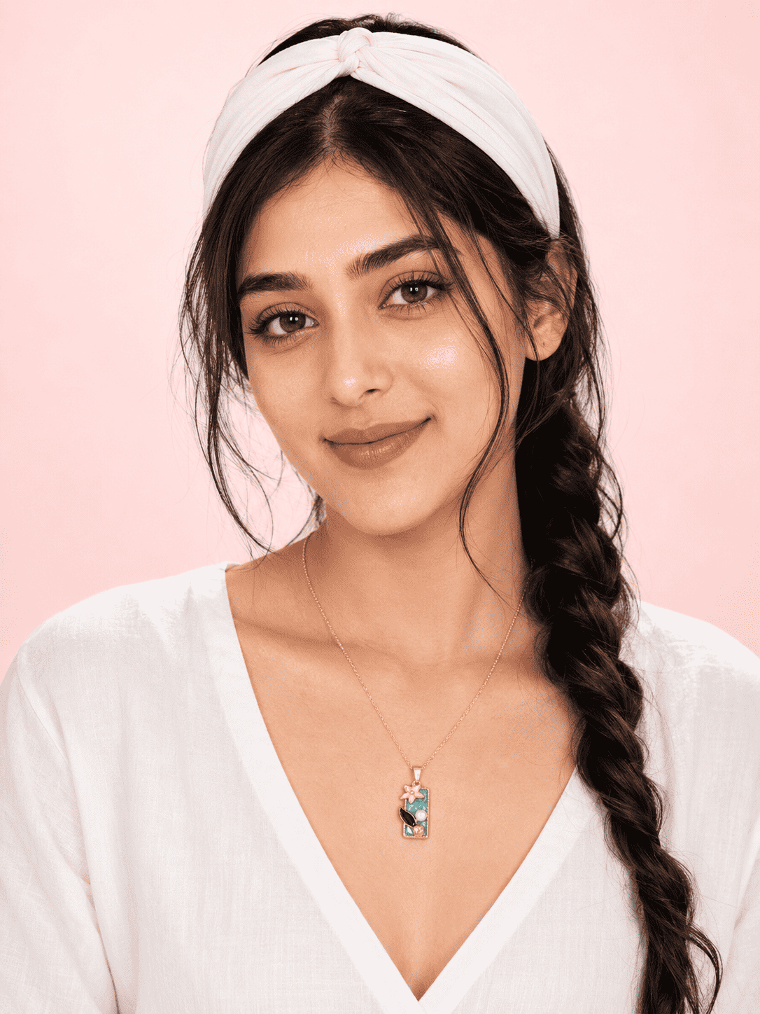 Green Enamel Flower Pendant Necklace | Anti-Tarnish Demi-Fine Jewellery