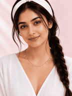 Leaf Charm Station Necklace | Anti-Tarnish 18K Gold-Plated Demi-Fine Jewellery