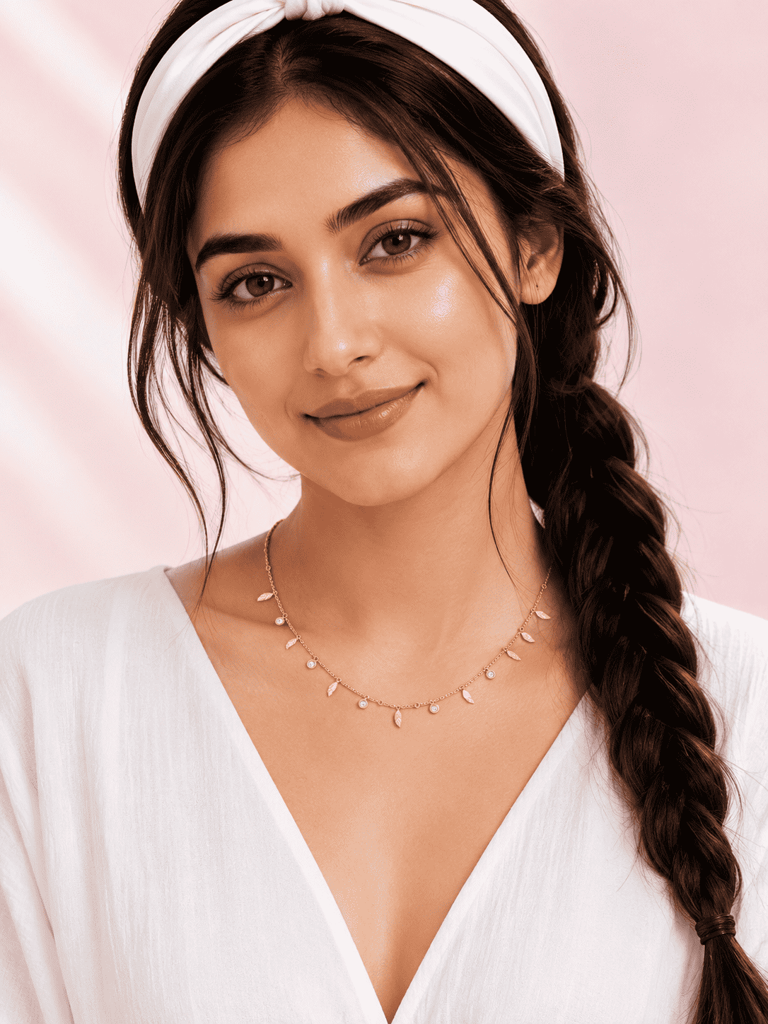 Leaf Charm Station Necklace | Anti-Tarnish 18K Gold-Plated Demi-Fine Jewellery