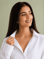 Floral Station Chain Necklace | Anti-Tarnish Gold-Plated Jewellery