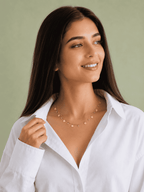 Anti-Tarnish Gold Station Necklace | Premium Demi-Fine Jewellery