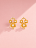 Anti-Tarnish Pearl Bloom Drop Earrings
