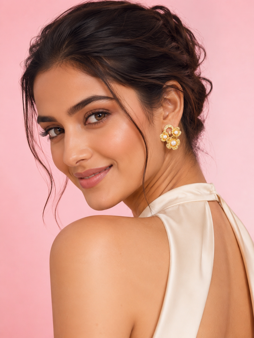 Anti-Tarnish Pearl Bloom Drop Earrings