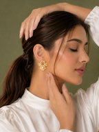 Anti-Tarnish Pearl Bloom Drop Earrings
