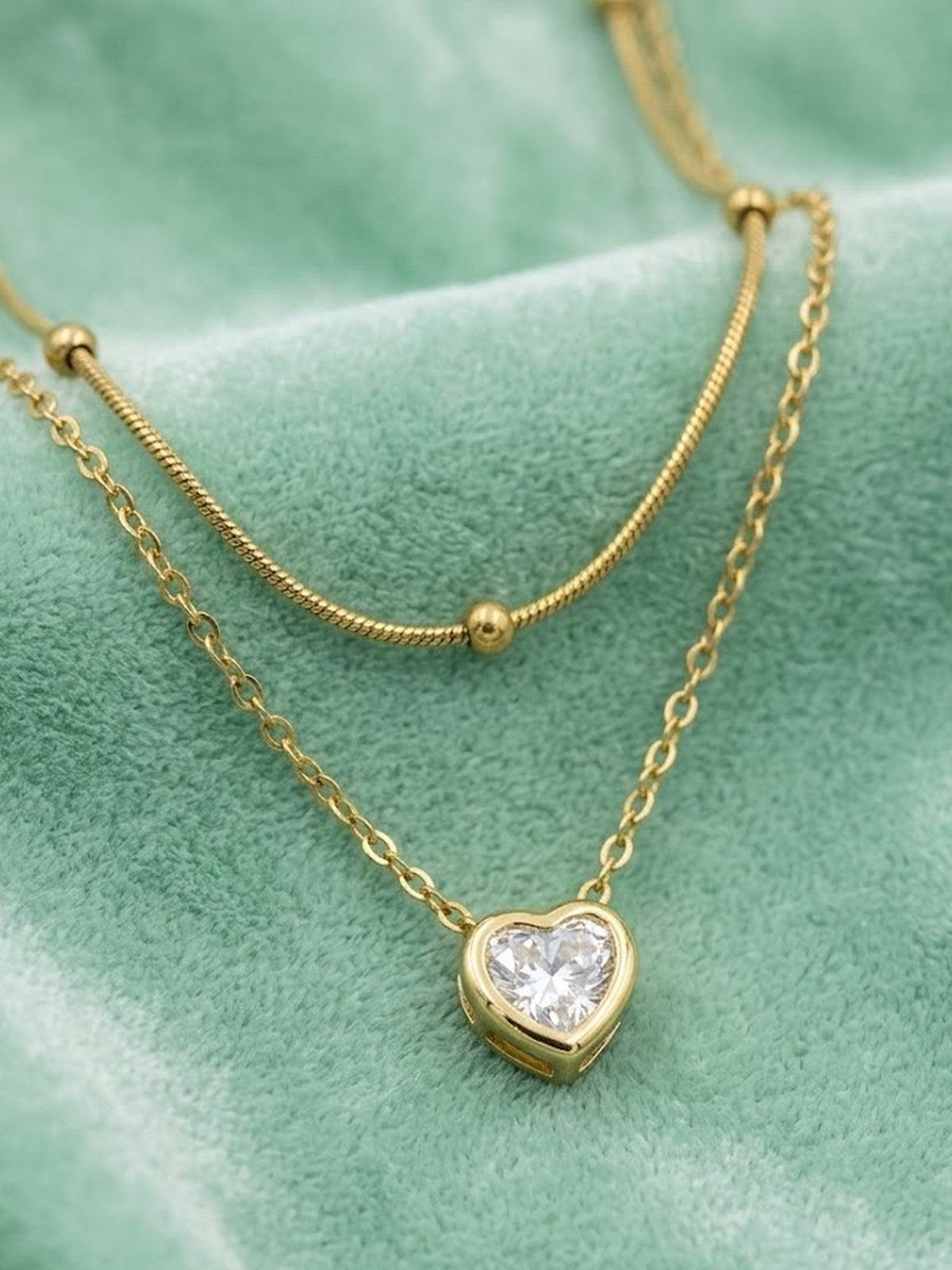 Love drop layered necklace