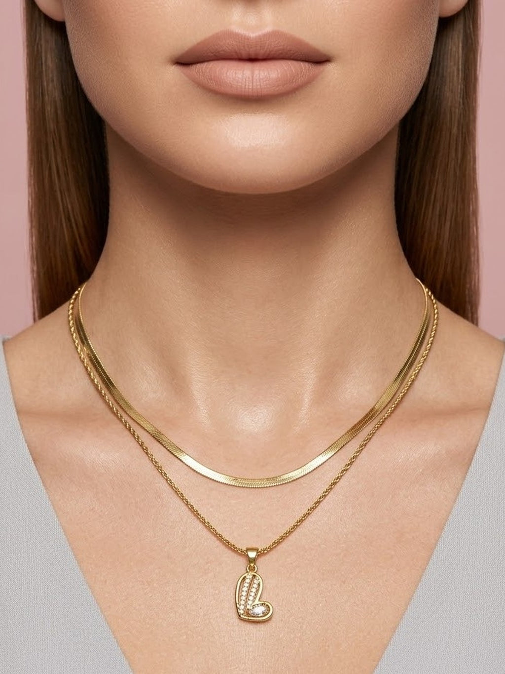 Golden glow heart necklace