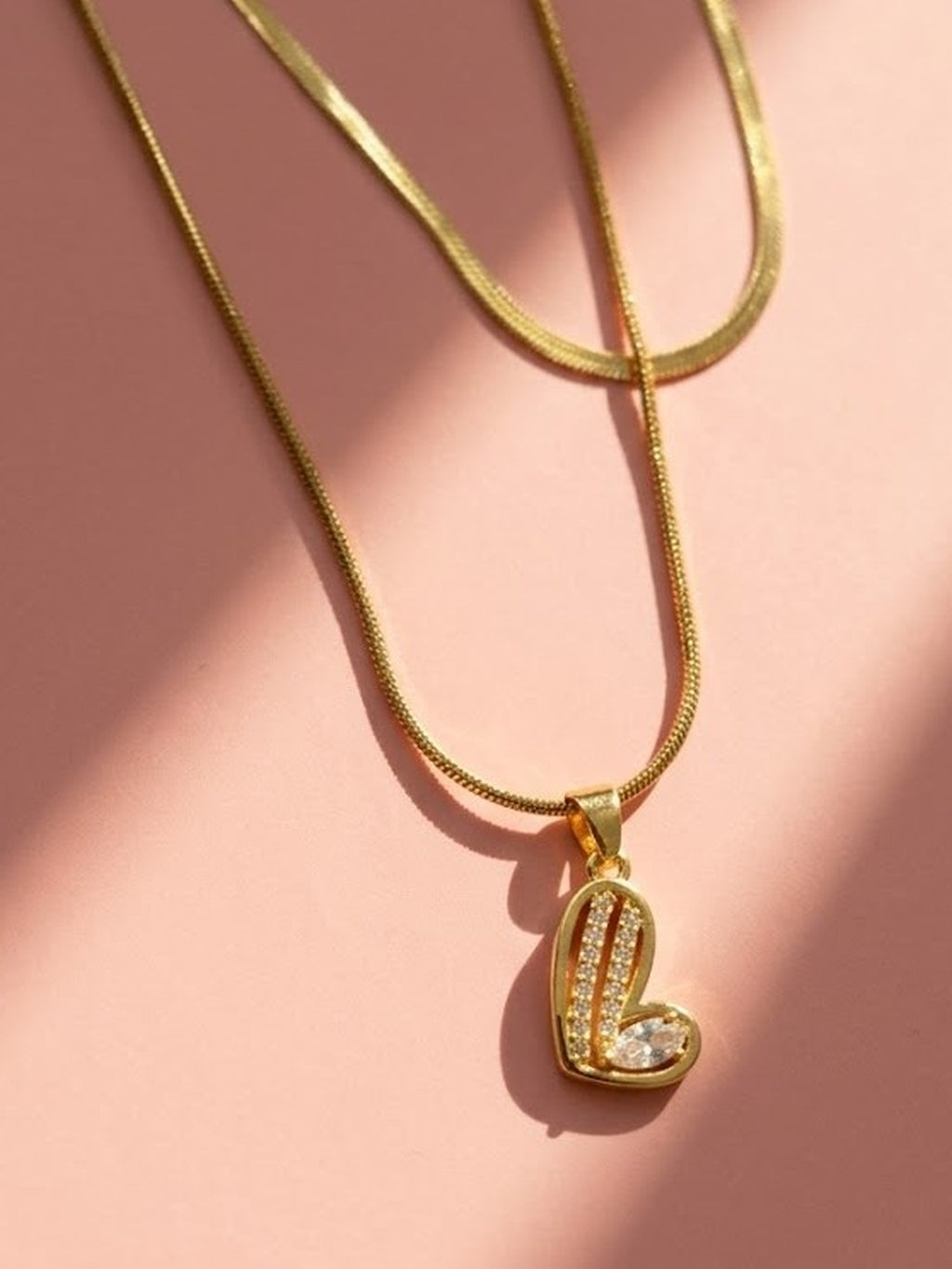 Golden glow heart necklace