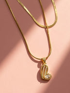 Golden glow heart necklace