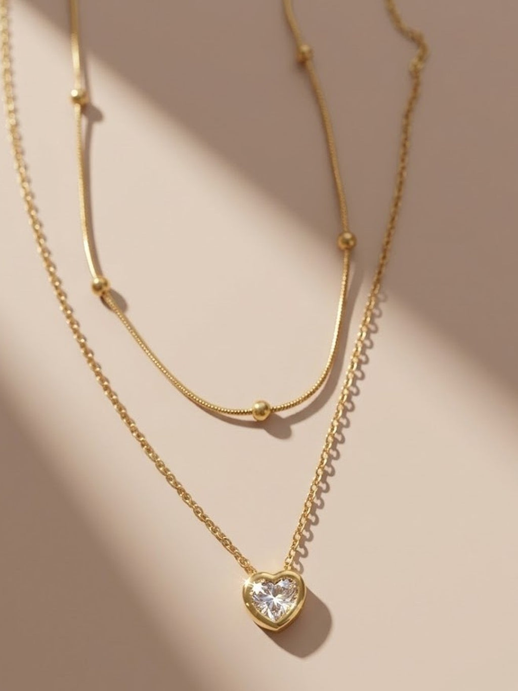Love drop layered necklace