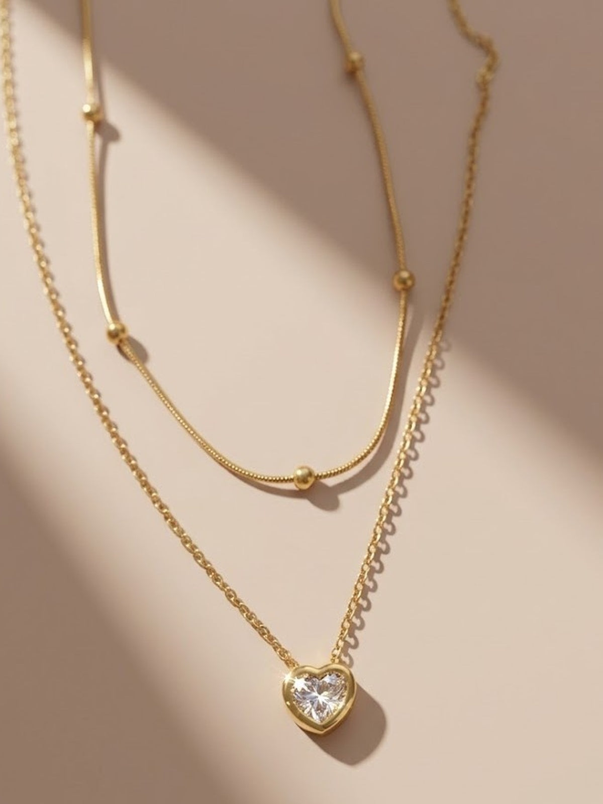 Love drop layered necklace