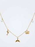 Golden sea charm necklace