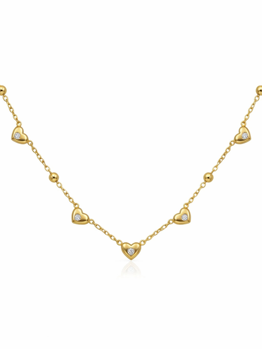 Golden love charm necklace