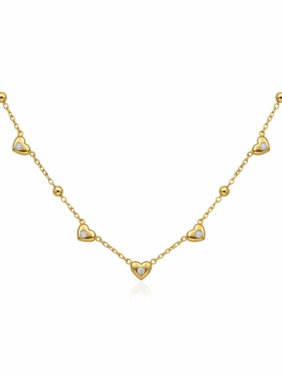 Golden love charm necklace
