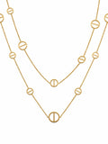 Circle charm layered necklace