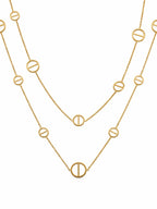 Circle charm layered necklace