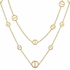Circle Charm Layered Necklace – anti-tarnish gold necklace by Nesiy