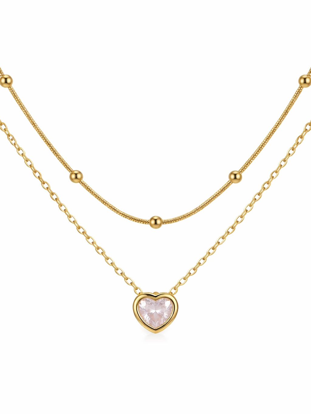 Love drop layered necklace
