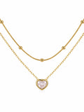 Love drop layered necklace