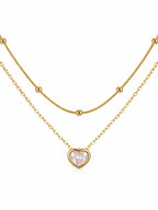 Love drop layered necklace
