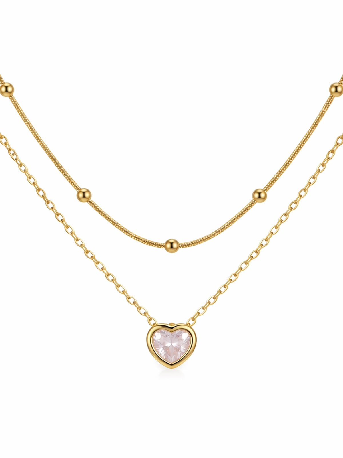 Love drop layered necklace