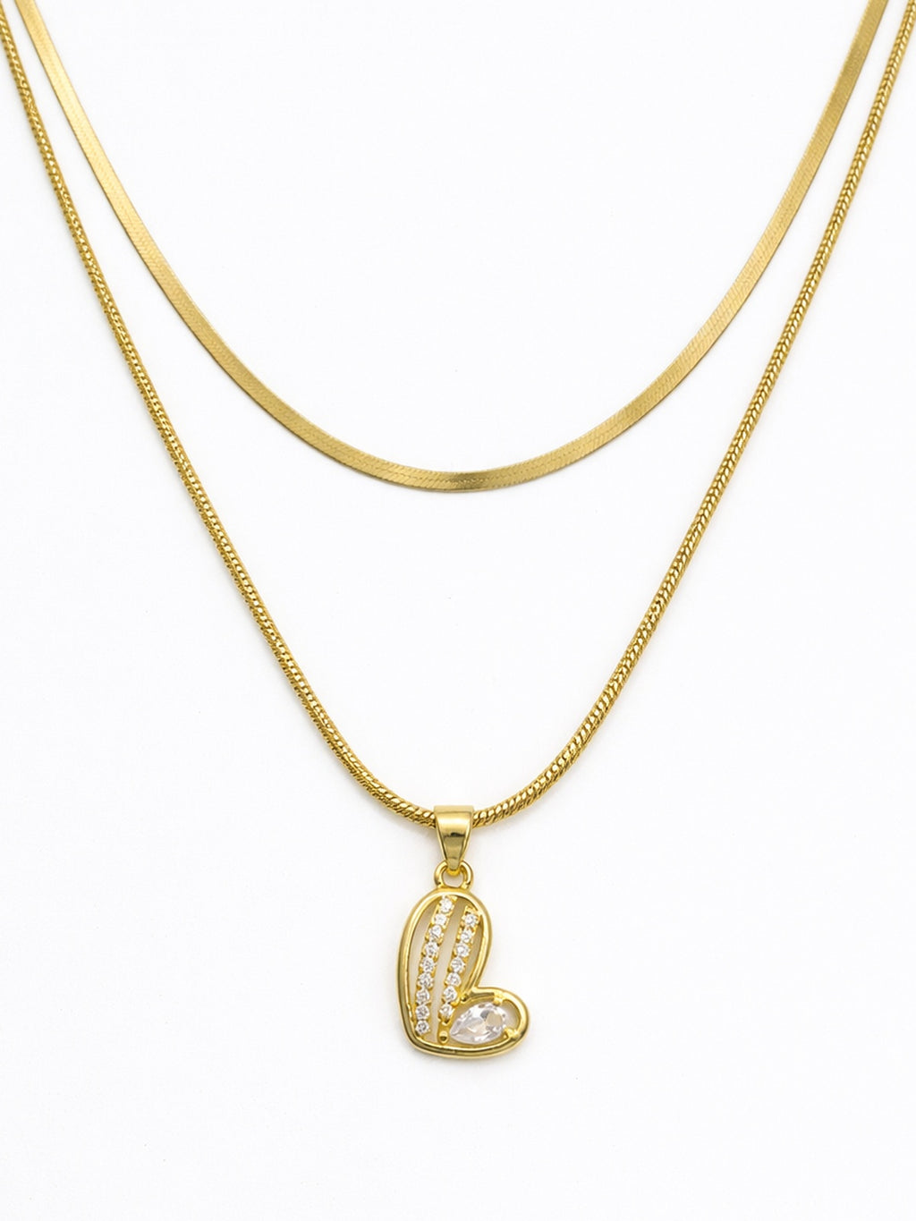 Golden glow heart necklace
