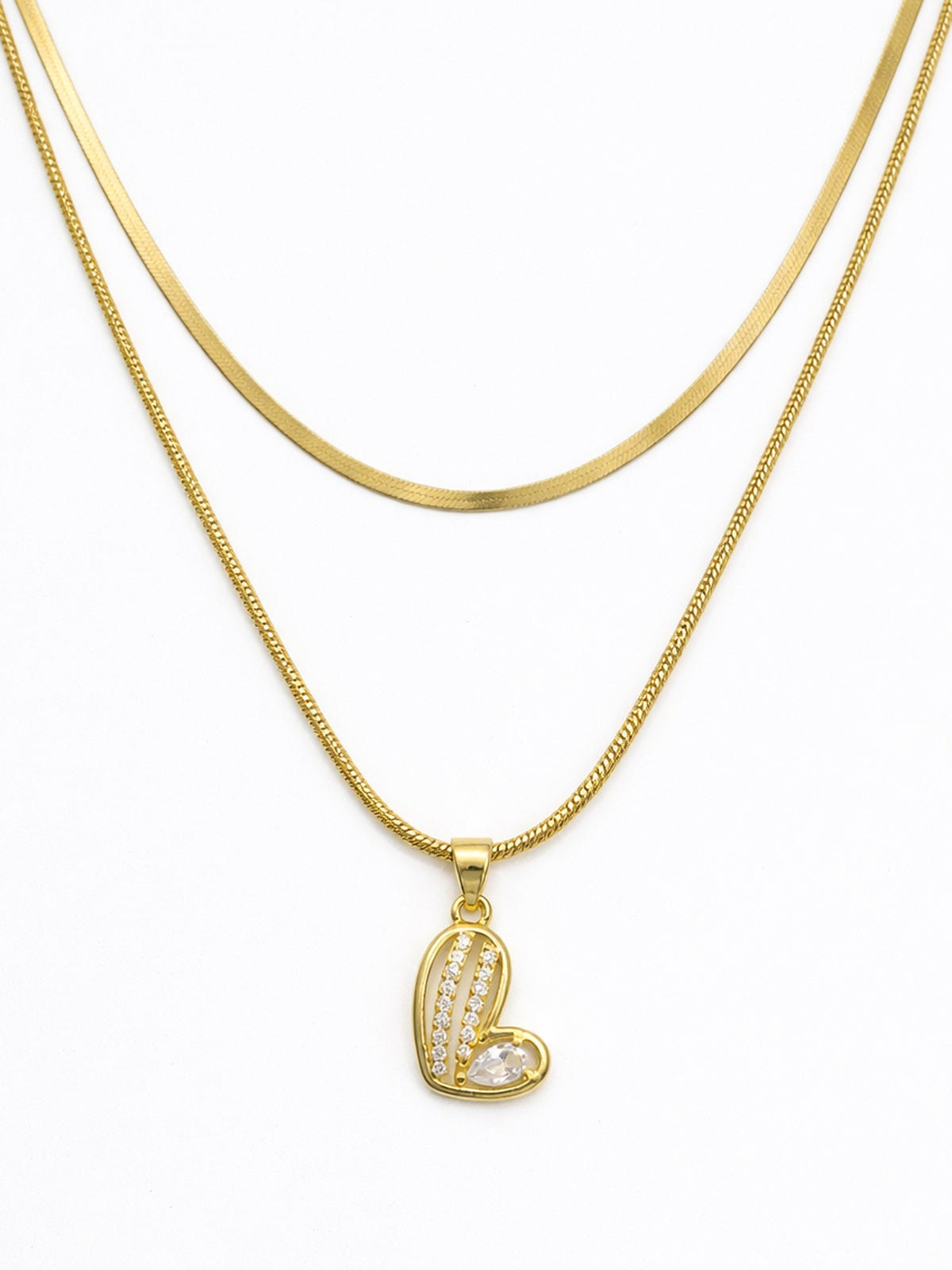 Golden glow heart necklace