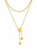 Double layered golden heart necklace