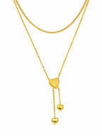 Double layered golden heart necklace
