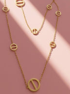 Circle charm layered necklace