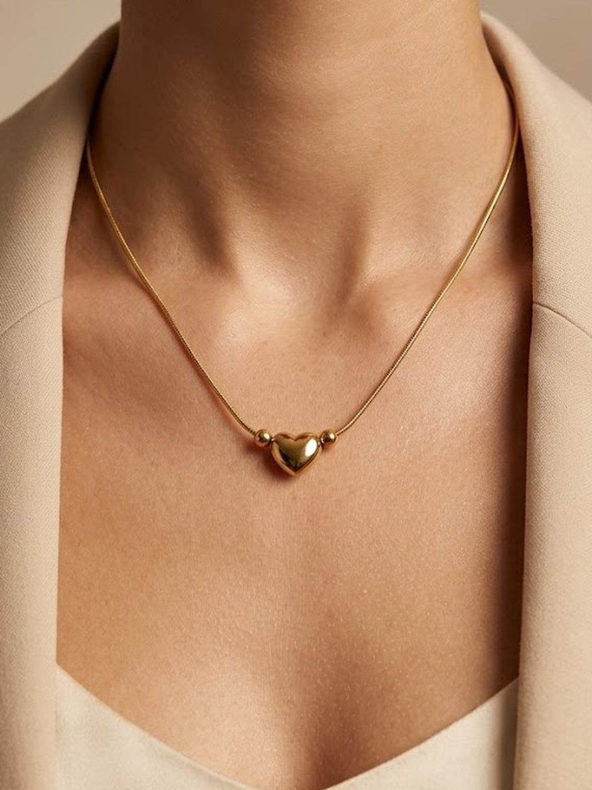 Golden heart necklace